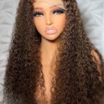 24inches 5x5 super double drawn wig 250 Density Burmese curl