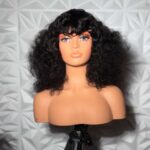 Black 16inch fringe super double drawn wig ,350 density